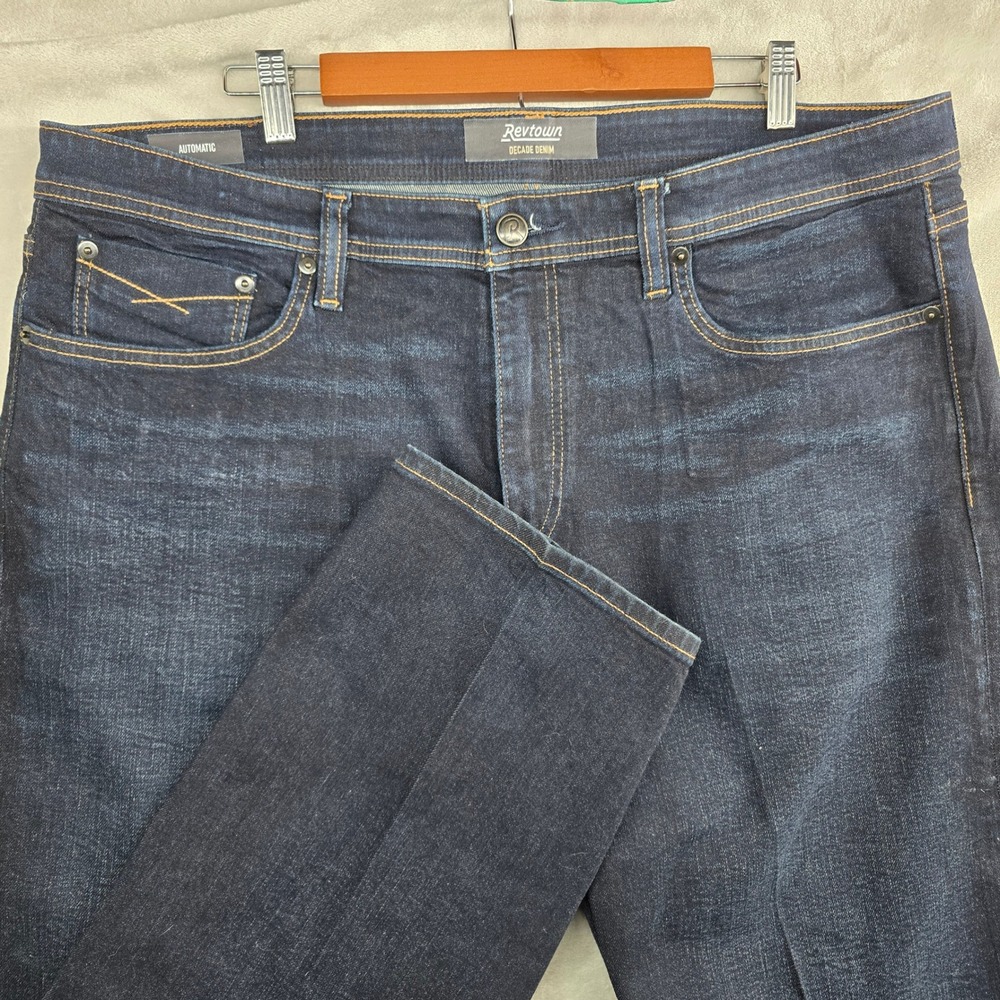 Revtown Mens‎ 38x30 Dark Wash Decade Denim Straight Leg Jeans